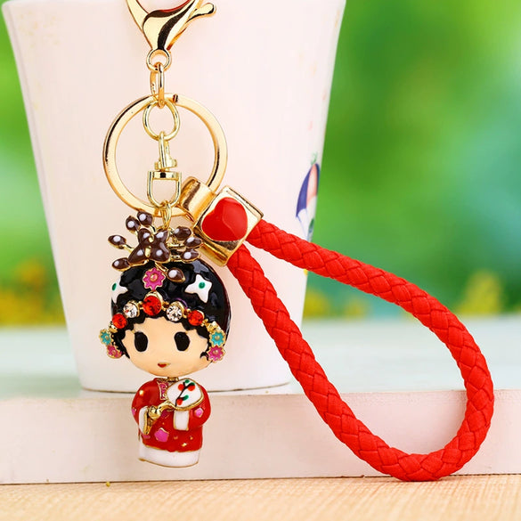 Metal Women Creative Lucky Love Bag Car Keychain Pendant