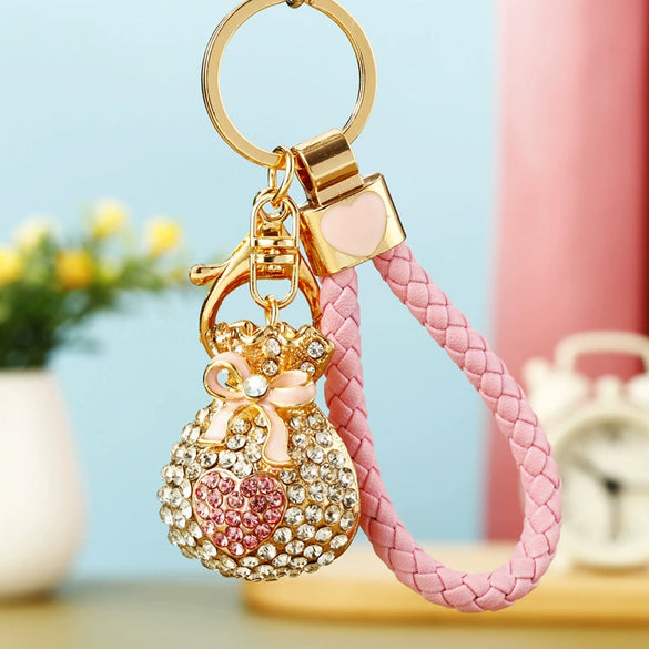 Metal Women Creative Lucky Love Bag Car Keychain Pendant