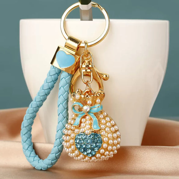 Metal Women Creative Lucky Love Bag Car Keychain Pendant