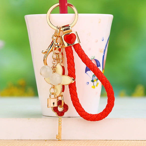 Metal Women Creative Lucky Love Bag Car Keychain Pendant