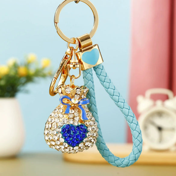 Metal Women Creative Lucky Love Bag Car Keychain Pendant