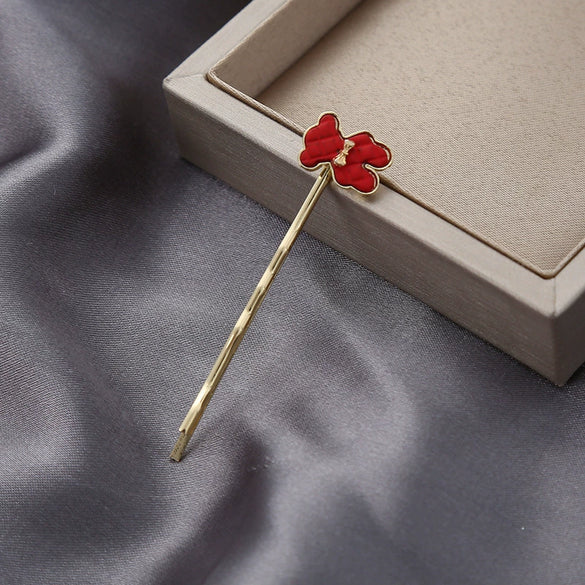 Metal Women's Bear Cartoon Style Goldinlaid Paint Hairpin Clip