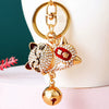 Metal Women's Cute Creative Bell Lucky Cat Car Keychain Bag Pendant