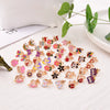 Metal Women's Ear Clip Set With Flowers Love Design And Dripping Oil Process Featuring Daisy Butterfly And Other Patterns