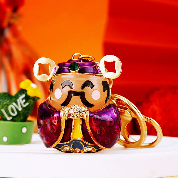 Metal Yuanbao Style Keychain Ornament For Women's Bag And Car Key
