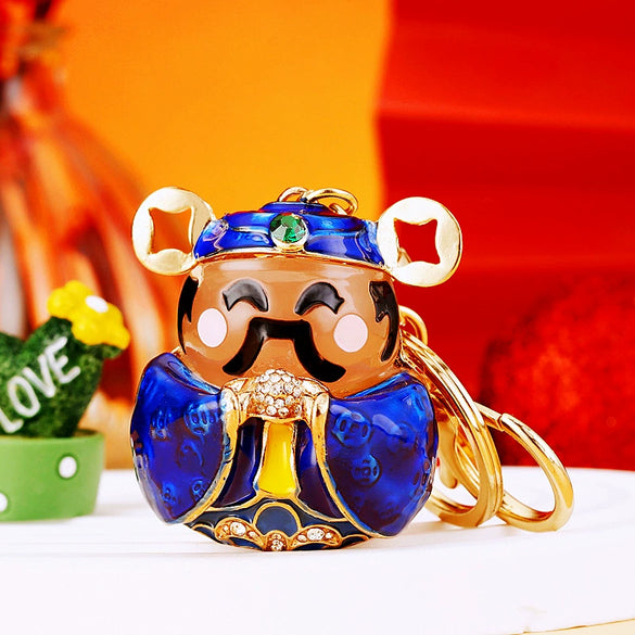 Metal Yuanbao Style Keychain Ornament For Women's Bag And Car Key