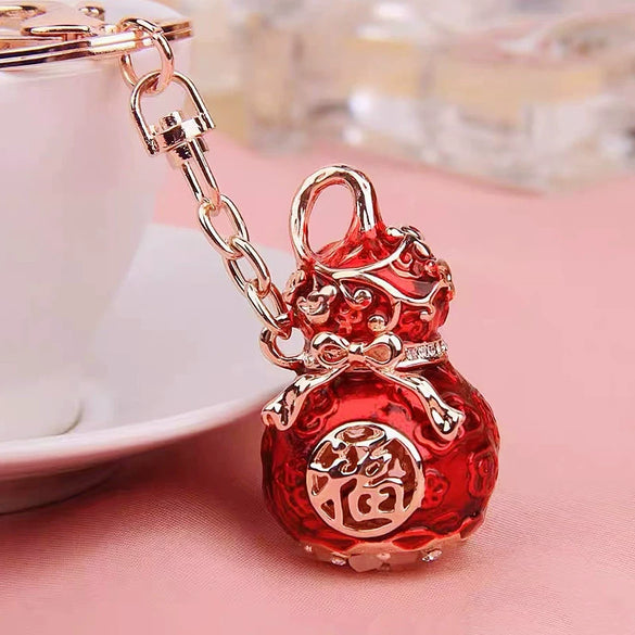 Metal Yuanbao Style Keychain Ornament For Women's Bag And Car Key