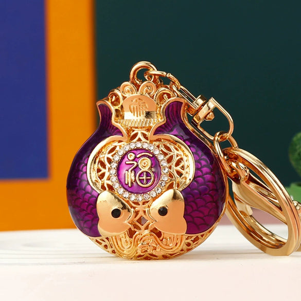 Metal Yuanbao Style Keychain Ornament For Women's Bag And Car Key