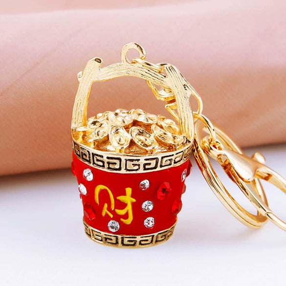 Metal Yuanbao Style Keychain Ornament For Women's Bag And Car Key