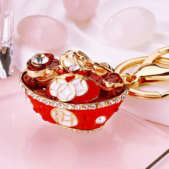 Metal Yuanbao Style Keychain Ornament For Women's Bag And Car Key