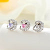 Metal Zircon Crescent Ear Bone Nail Piercing Earrings For Women