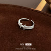 Metal Zircon Pig Nose Open Ring Women's Hand Jewelry Light Luxury Design