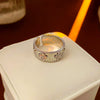 Metal Zircon Pig Nose Open Ring Women's Hand Jewelry Light Luxury Design