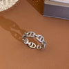 Metal Zircon Pig Nose Open Ring Women's Hand Jewelry Light Luxury Design