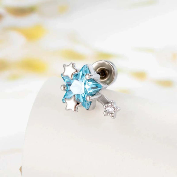 Metal Zircon Set Candy Star Cartilage Piercing Ear Bone Nail Cool Style