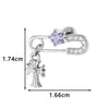 Metal Zirconia Inlaid Paper Clip Shape Pendant Cartilage Earrings For Women Fashion Style