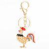 Metal Zodiac Chicken Creative Women's Car And Bag Keychain Pendant