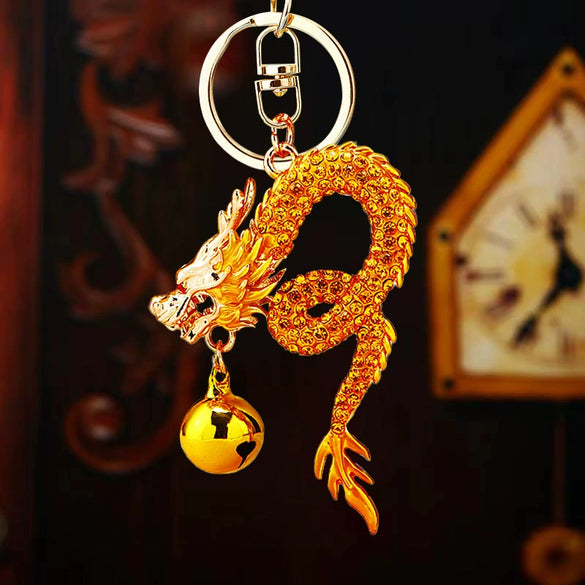 Metal Zodiac Dragon Car Keychain And Bag Pendant