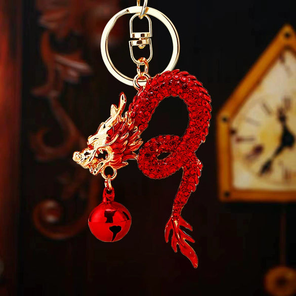 Metal Zodiac Dragon Car Keychain And Bag Pendant