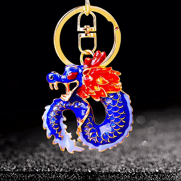 Metal Zodiac Dragon Car Keychain And Bag Pendant