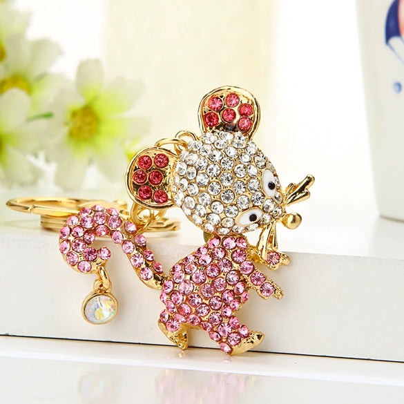 Metal Zodiac Little Goat Diamondencrusted Keychain For Men And Women As Bag Pendant