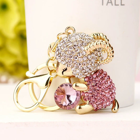 Metal Zodiac Little Goat Diamondencrusted Keychain For Men And Women As Bag Pendant