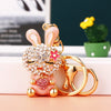 Metal Zodiac Rabbit Keychain Pendant For Women Diamondencrusted Key Chain Accessories