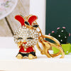 Metal Zodiac Rabbit Keychain Pendant For Women Diamondencrusted Key Chain Accessories