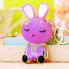 Metal Zodiac Rabbit Keychain Pendant For Women Diamondencrusted Key Chain Accessories