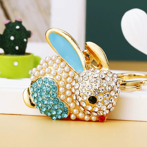 Metal Zodiac Rabbit Keychain Pendant For Women Diamondencrusted Key Chain Accessories