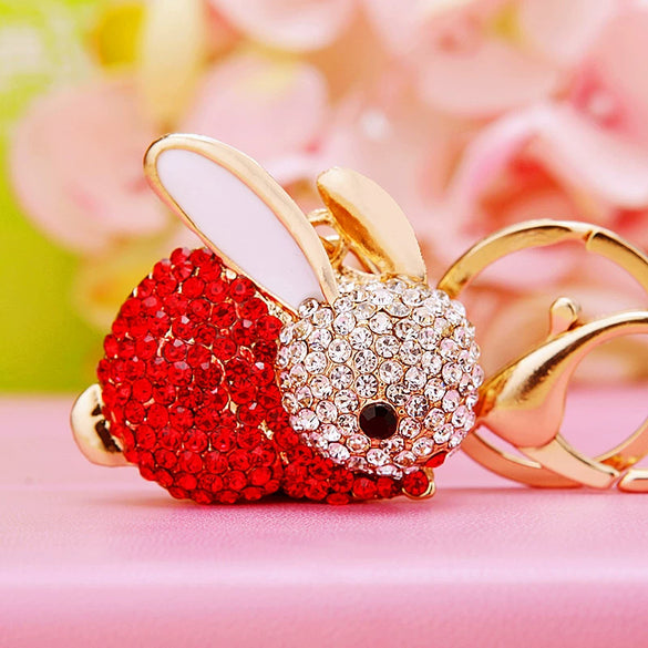 Metal Zodiac Rabbit Keychain Pendant For Women Diamondencrusted Key Chain Accessories