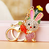 Metal Zodiac Rabbit Keychain Pendant For Women Diamondencrusted Key Chain Accessories