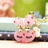 Metal Zodiac Rabbit Keychain Pendant For Women Diamondencrusted Key Chain Accessories