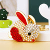 Metal Zodiac Rabbit Keychain Pendant For Women Diamondencrusted Key Chain Accessories