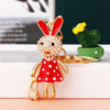 Metal Zodiac Rabbit Keychain Pendant For Women Diamondencrusted Key Chain Accessories