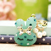 Metal Zodiac Rabbit Keychain Pendant For Women Diamondencrusted Key Chain Accessories