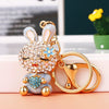 Metal Zodiac Rabbit Keychain Pendant For Women Diamondencrusted Key Chain Accessories