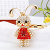 Metal Zodiac Rabbit Keychain Pendant For Women Diamondencrusted Key Chain Accessories