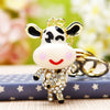 Metal Zodiac Sheep Encrusted Keychain For Women As Creative Gift