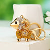 Metal Zodiac Sheep Encrusted Keychain For Women As Creative Gift