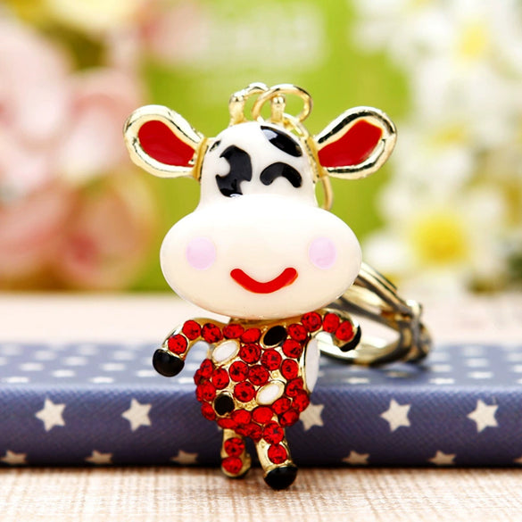Metal Zodiac Sheep Encrusted Keychain For Women As Creative Gift