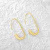 Metallic Eggshaped Gold Plated Light Luxury Geometric Earrings