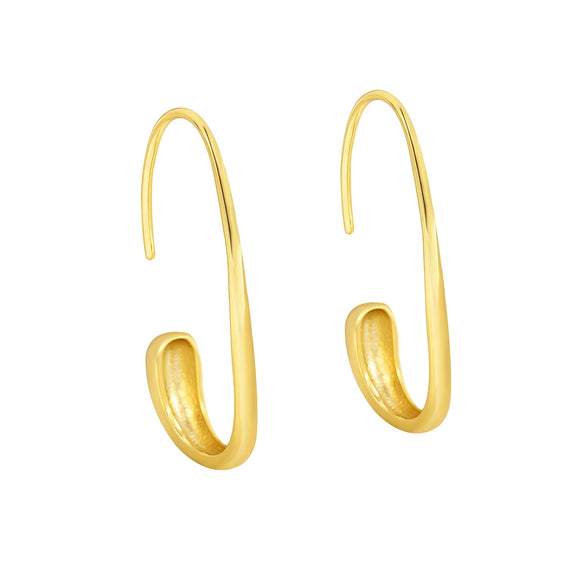 Metallic Eggshaped Gold Plated Light Luxury Geometric Earrings