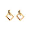 Metallic Geometric Butterfly Tassel Circle Earrings Gold Plated