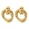 Metallic Geometric Butterfly Tassel Circle Earrings Gold Plated