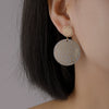 Metallic Geometric Butterfly Tassel Circle Earrings Gold Plated