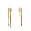 Metallic Geometric Butterfly Tassel Circle Earrings Gold Plated