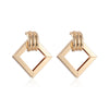 Metallic Geometric Butterfly Tassel Circle Earrings Gold Plated