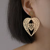 Metallic Geometric Butterfly Tassel Circle Earrings Gold Plated