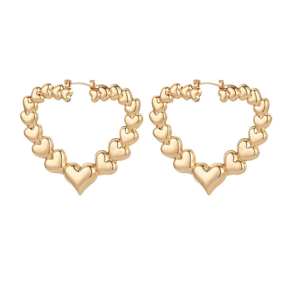 Metallic Geometric Butterfly Tassel Circle Earrings Gold Plated